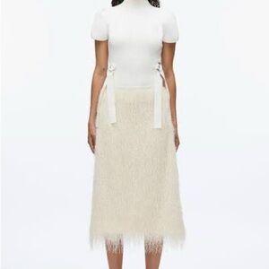 3.1 Phillip Lim Cream Pencil Top with Tie Front and Embellished Details for Work